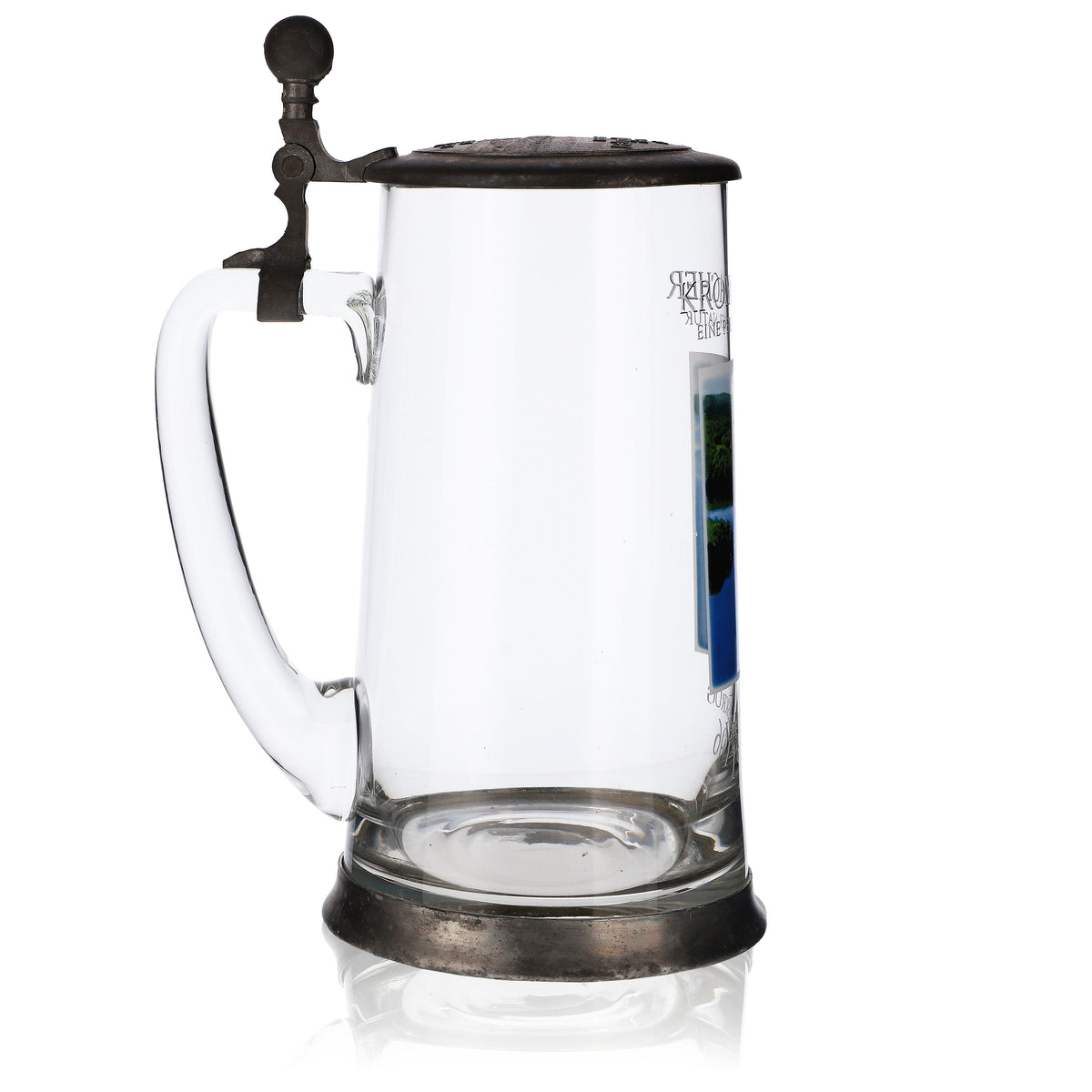 Krombacher Bierglas Jahreskrug 1996 Glas Gläser Seidel Zinndeckel 0,9l Krug – Ansicht 3