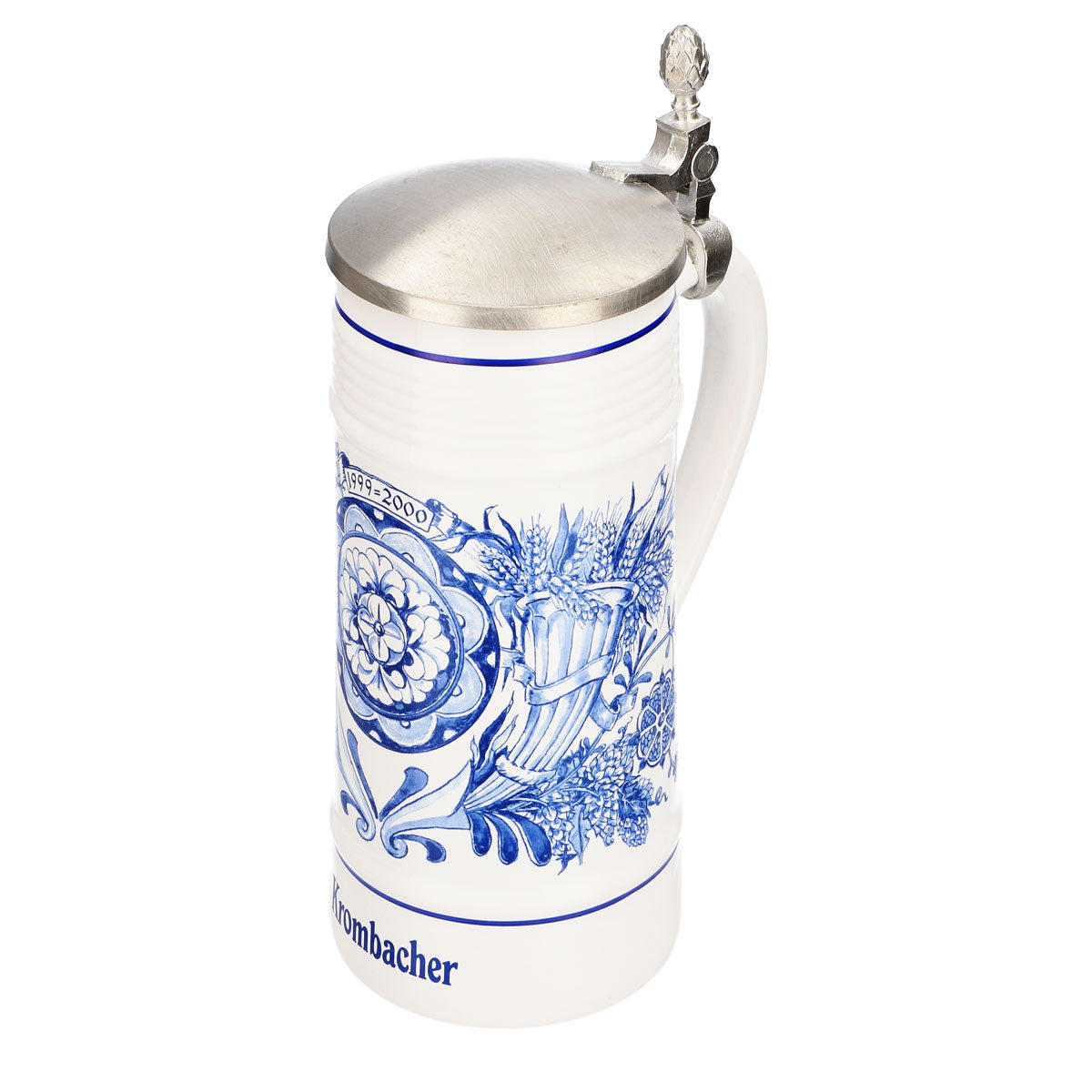 Krombacher Bierglas Jahreskrug 1999-2000 Steinzeugkrug Seidel Zinndeckel Krug – Ansicht 6