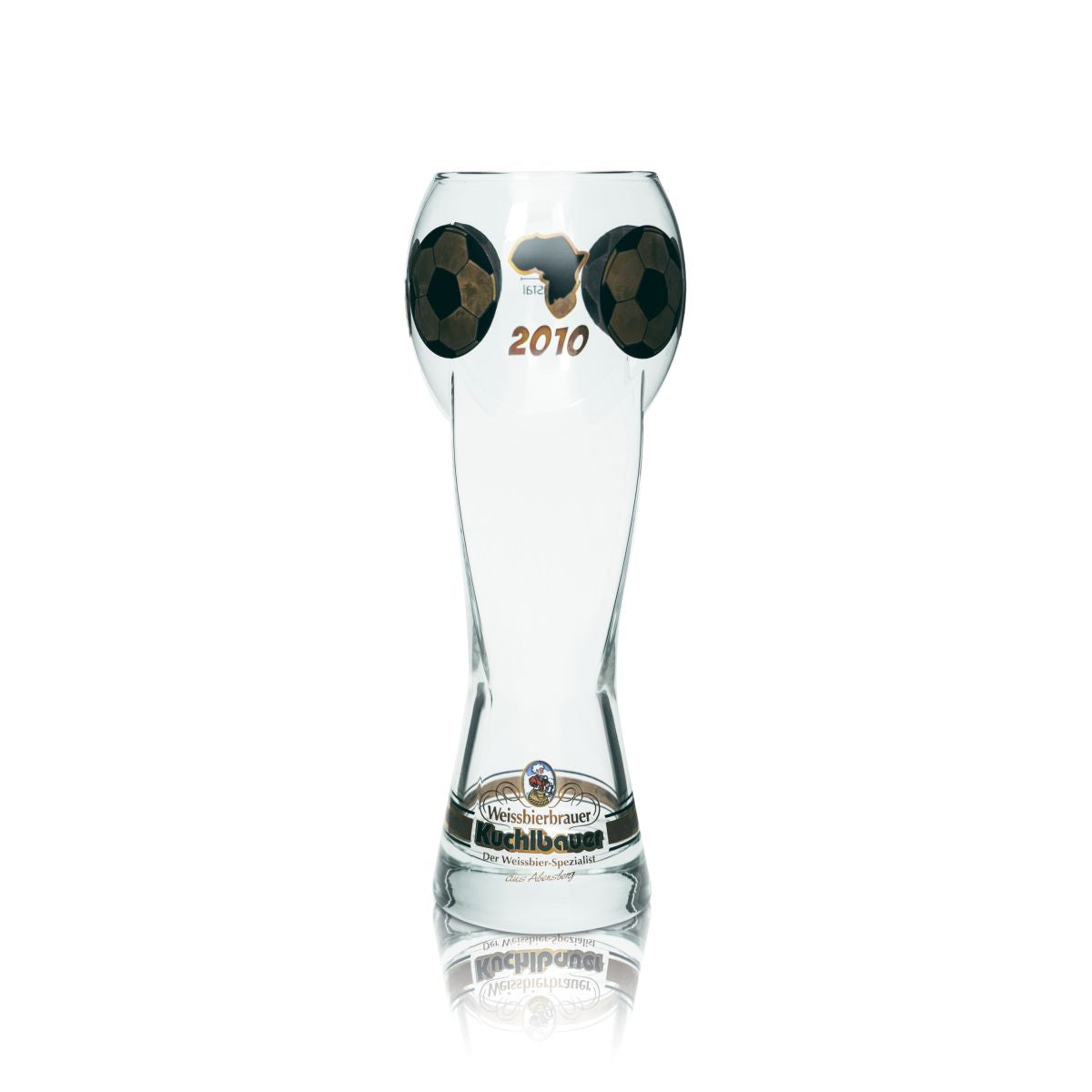 Kuchlbauer Bierglas Siegertrophäe 0,5l Weißbierglas Fußball Sonderedition 2010