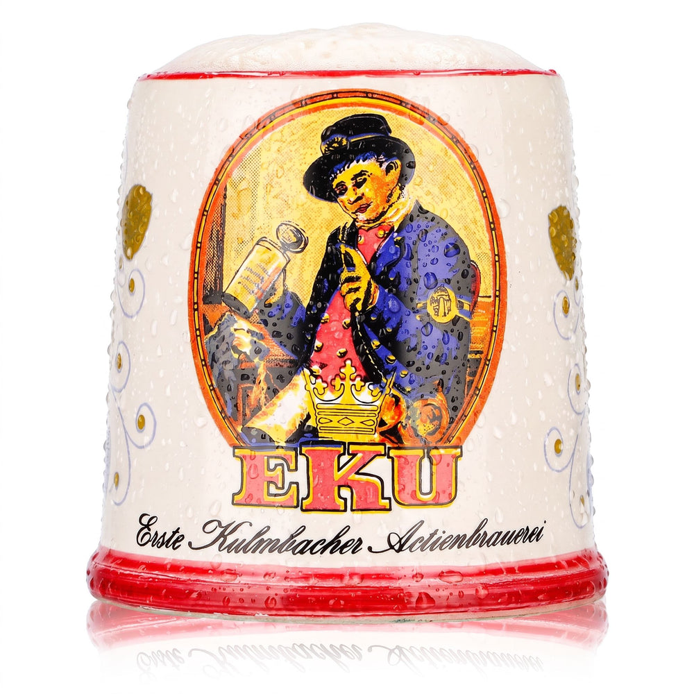 Kulmbacher Reichelbräu Bier Glas Bierseidel Krug 0,38l EKU Keramik Rosenheim