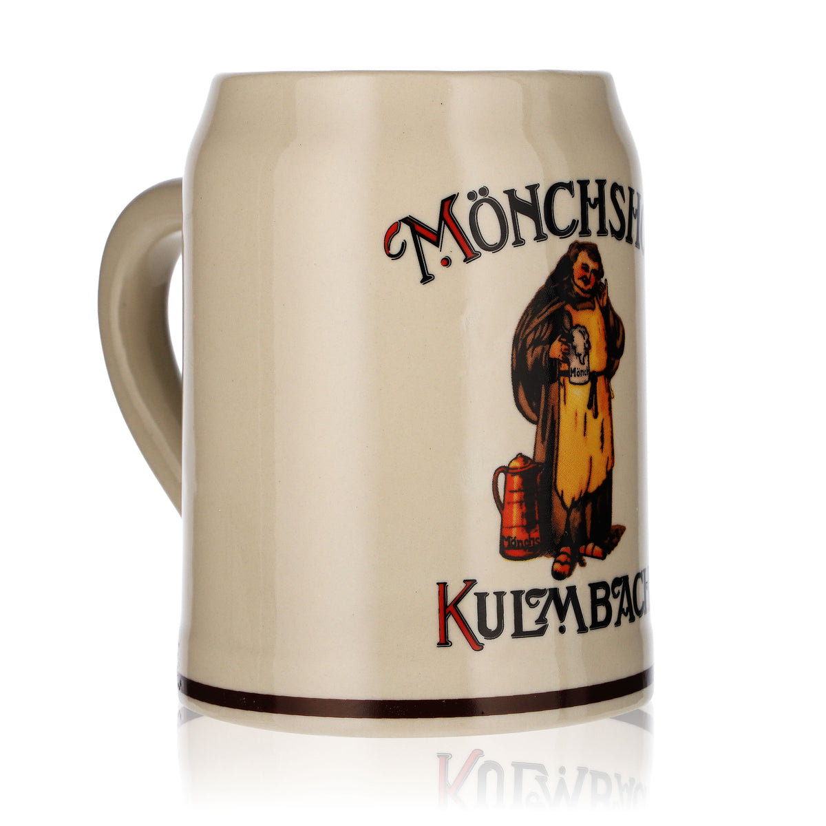 Kulmbacher Reichelbräu Bier Glas Mönchshof Steingut Krug Tonkrug Mönchshof – Ansicht 2