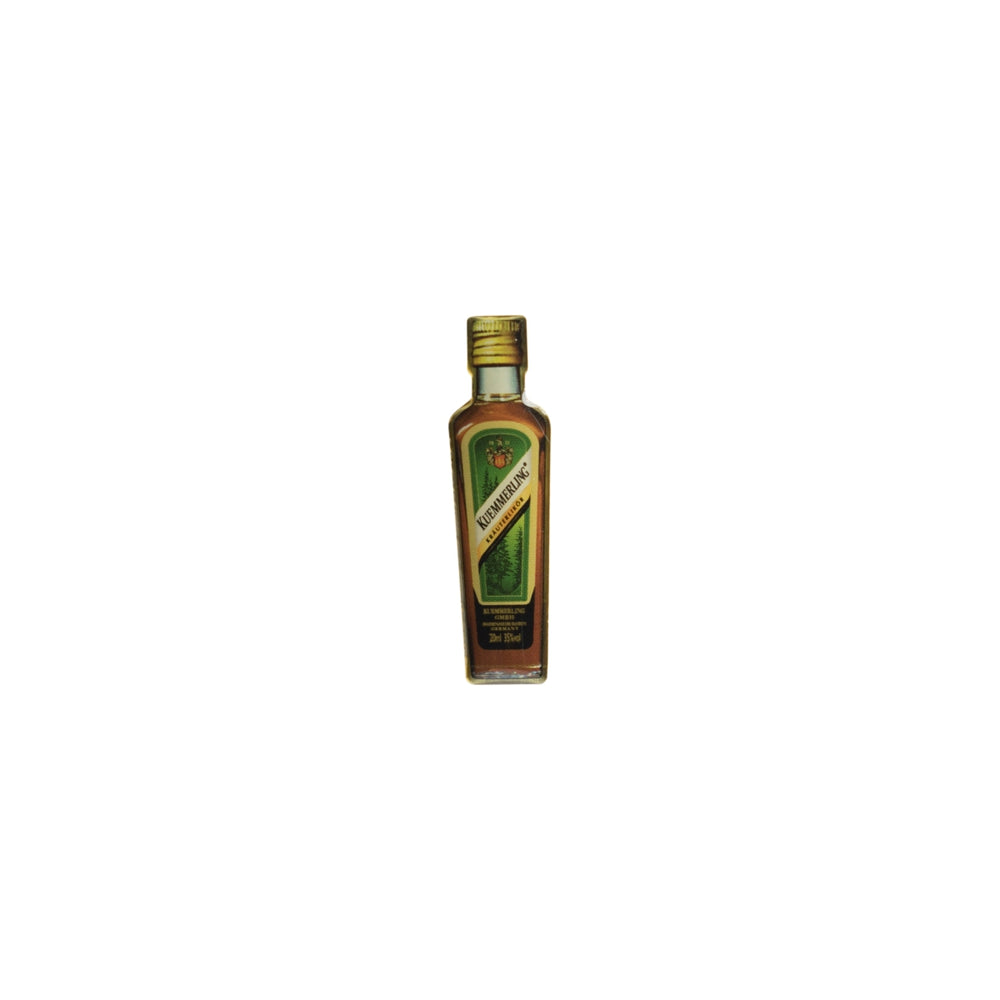 Kümmerling Kräuterlikör Anstecker Flasche Gold Pinnchen Reverse Hemd Reklame