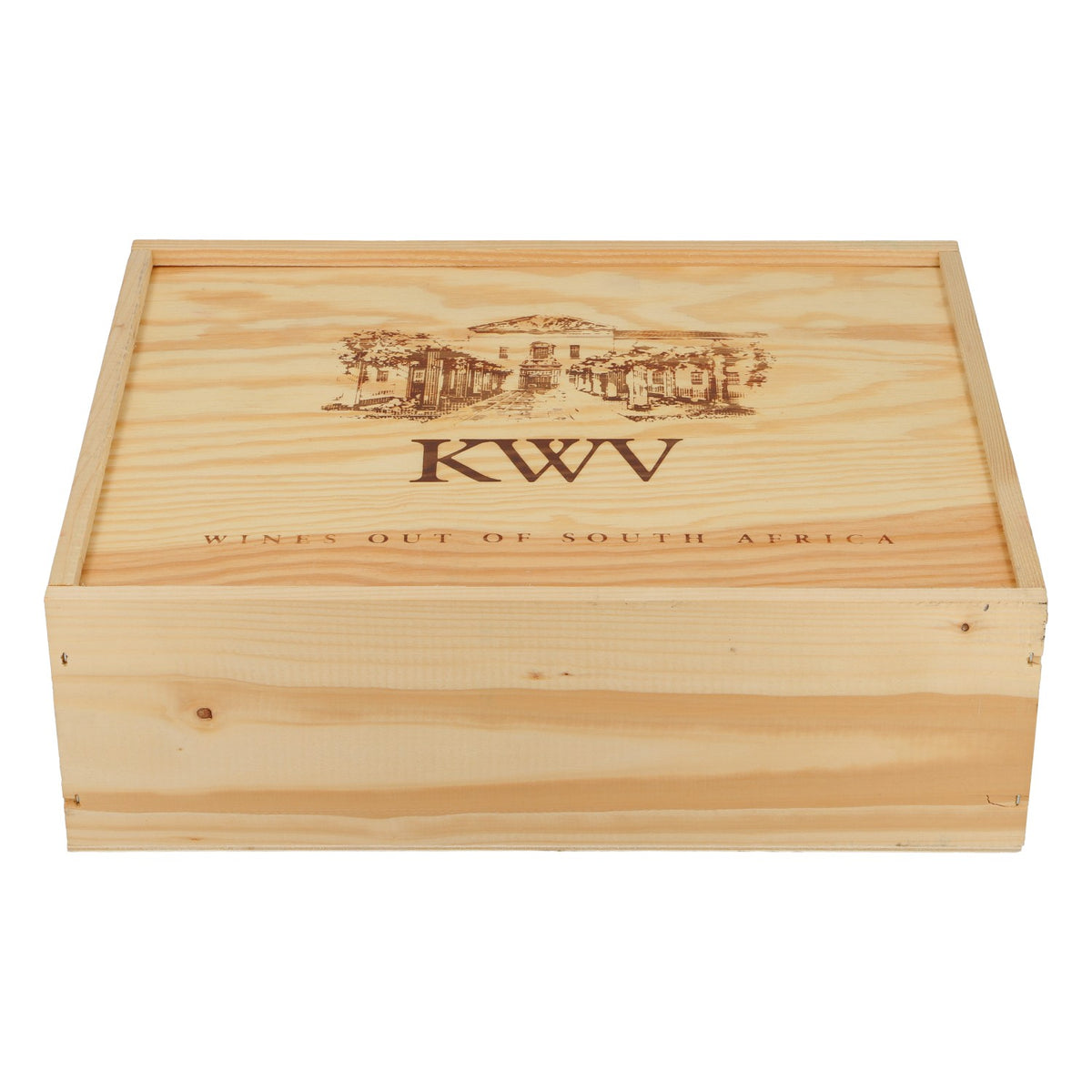 KWV Wein Holzkiste 28,5x34,5x11 cm "Wines out of south Afrika" – Ansicht 2