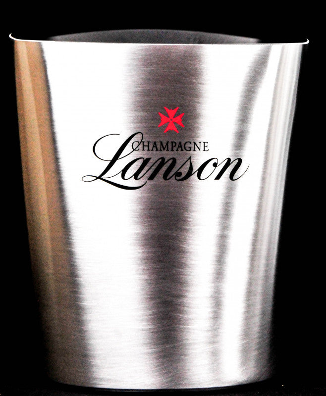 Lanson Champagner Flaschenkühler Eiswürfelbehälter Edelstahl Silber neu – Ansicht 3