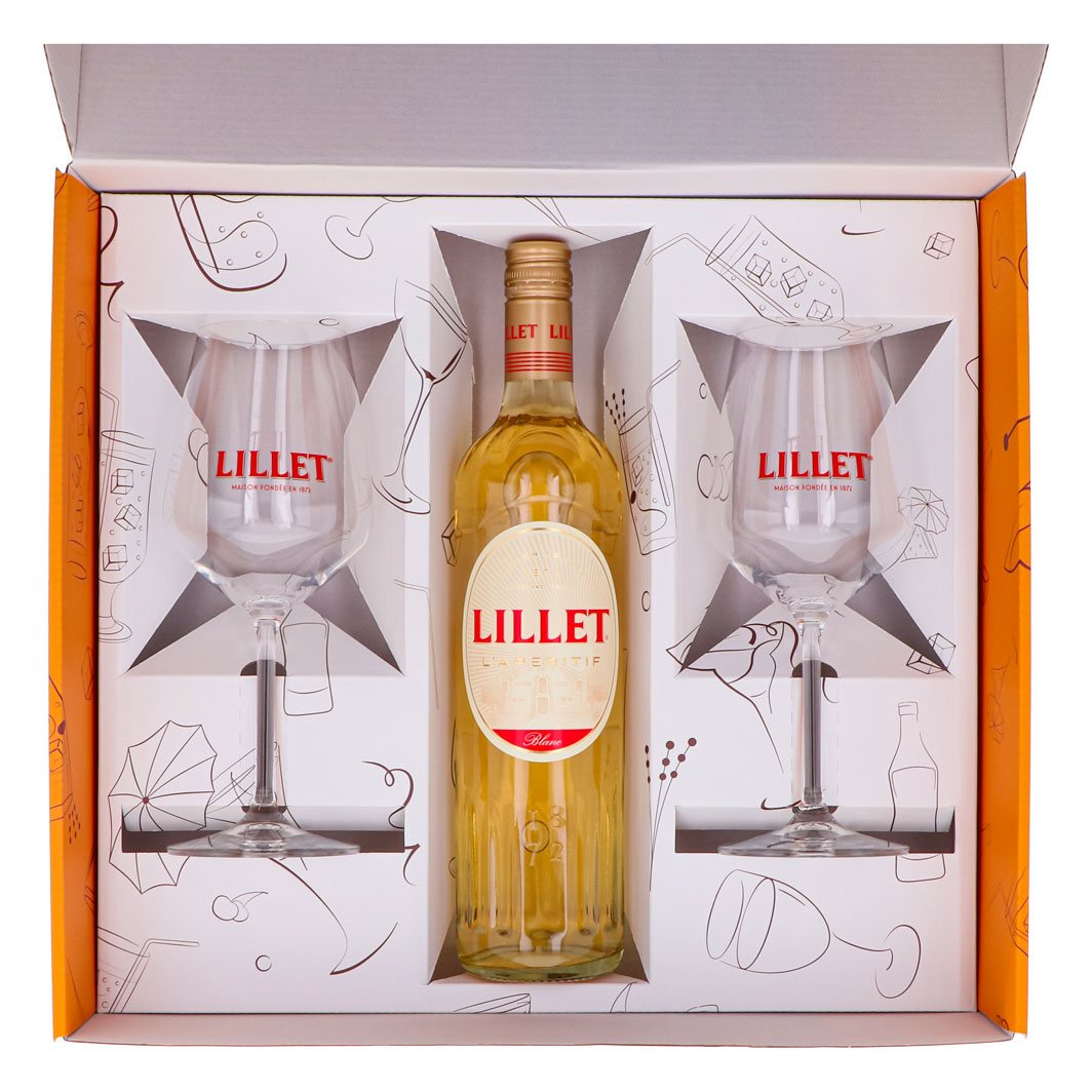 Lillet Geschenkset 0,7l Flasche 17,0 % Vol. + Ballongläser–Orange – Ansicht 3