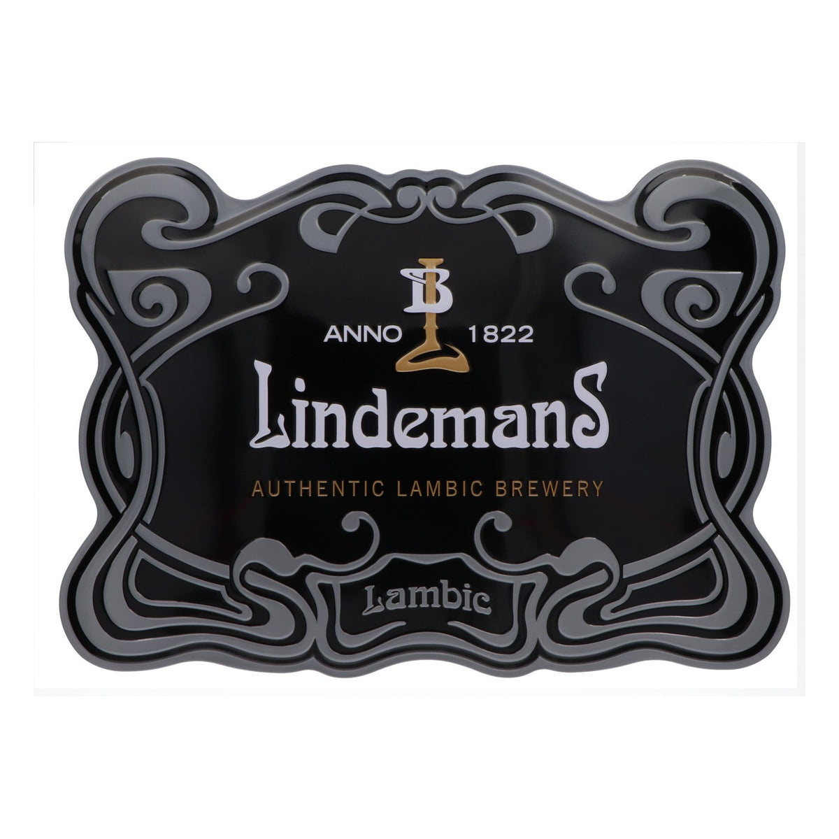 Lindemans Bier Blechschild Wanddekoration Wandschmuck Schwarz 43x32cm