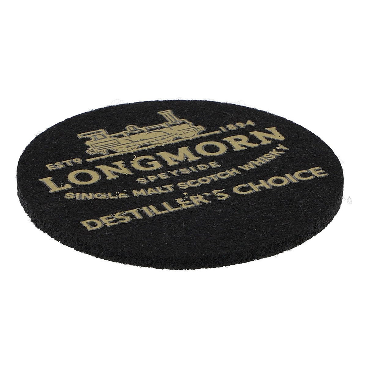 Longmorn Whiskey Filz Untersetzer Glasuntersetzer Schwarz 6,2cm Durchmesser "Chivas 18"