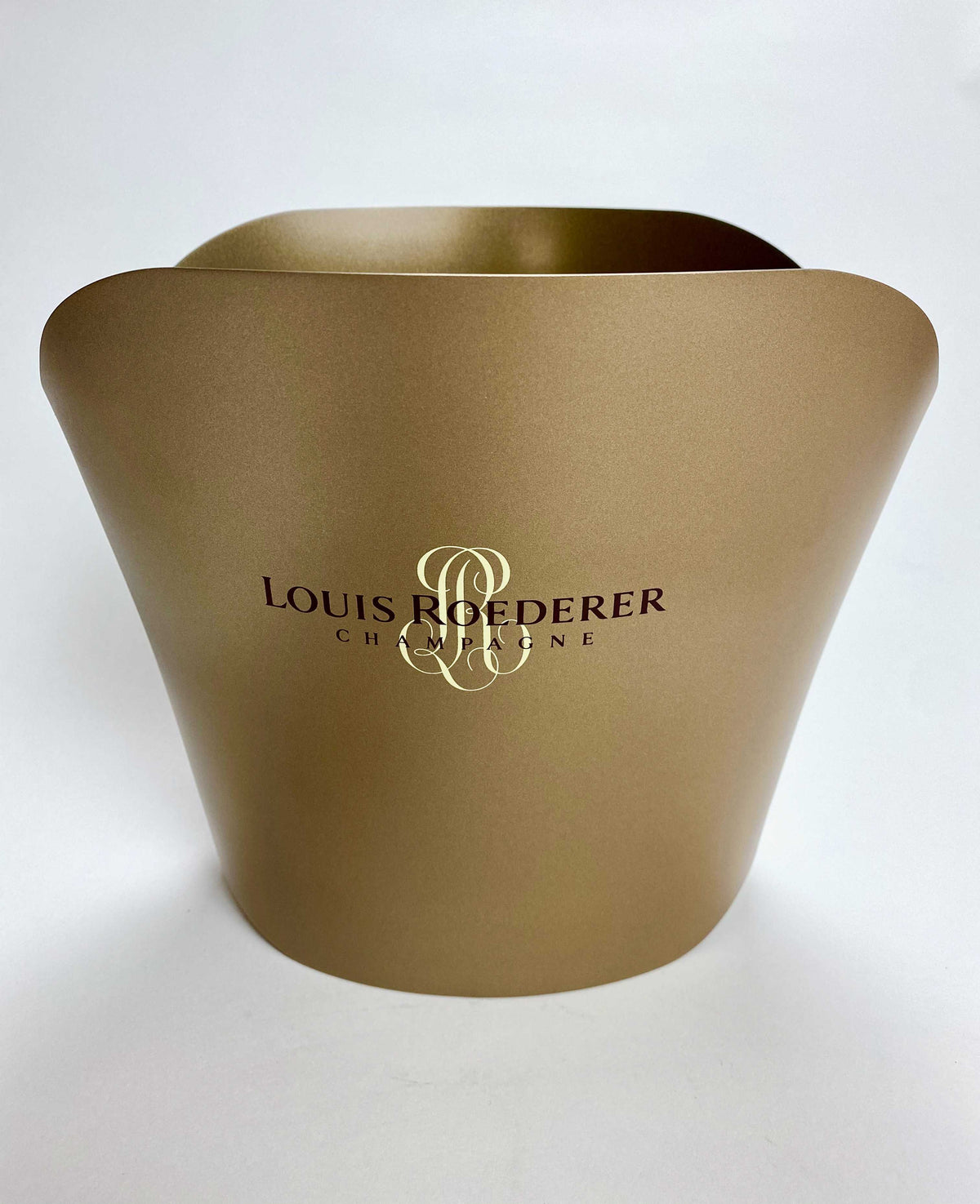Louis Roederer Champagner Flaschenkühler Eiswürfelbehälter single beige metall