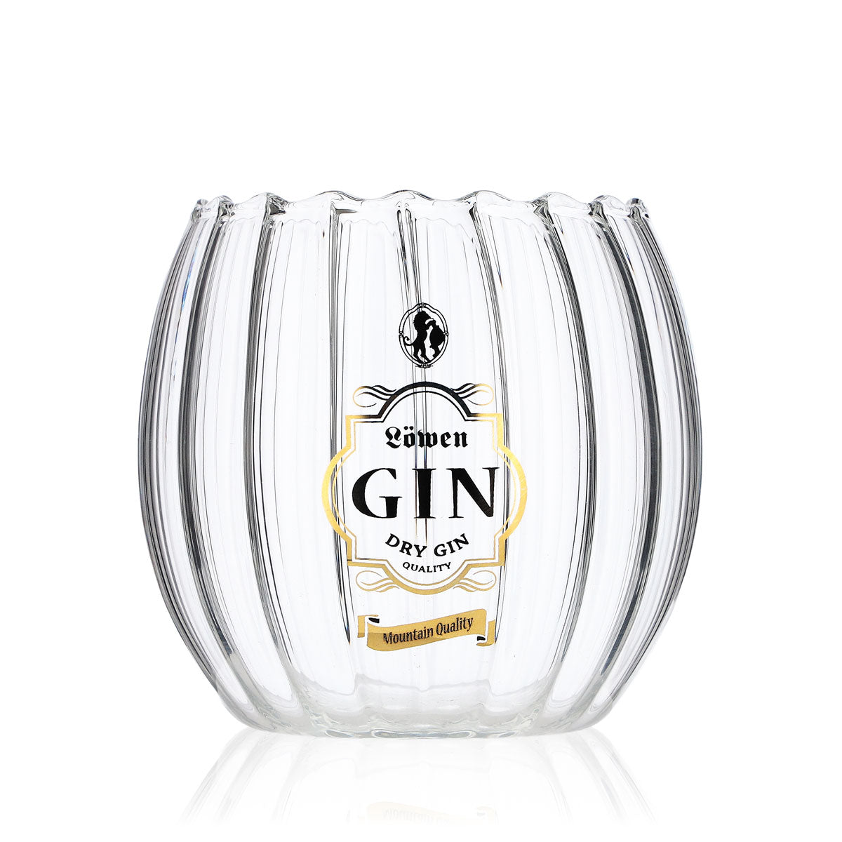 Löwen Gin Glas 0,4l Tumbler Rund Relief Gläser Kontur sehr edel