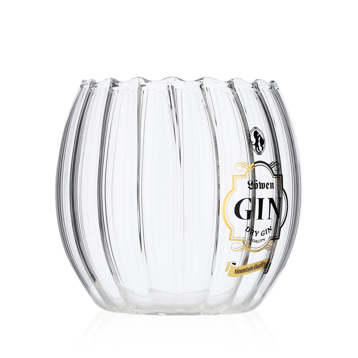 Löwen Gin Glas 0,4l Tumbler Rund Relief Gläser Kontur sehr edel – Ansicht 2