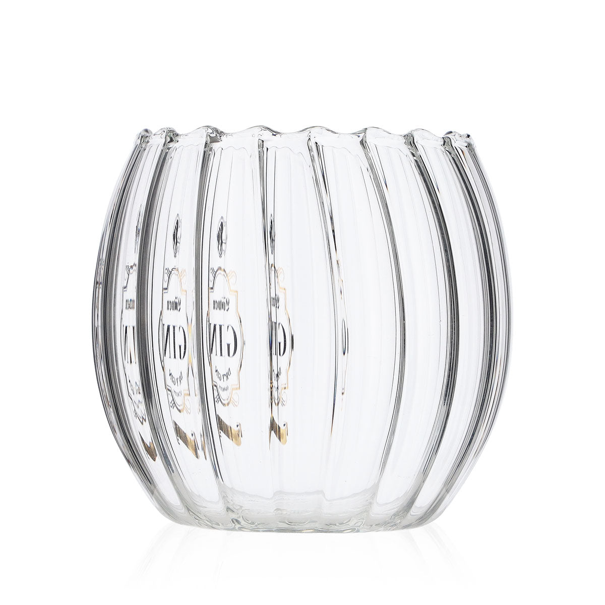 Löwen Gin Glas 0,4l Tumbler Rund Relief Gläser Kontur sehr edel – Ansicht 3