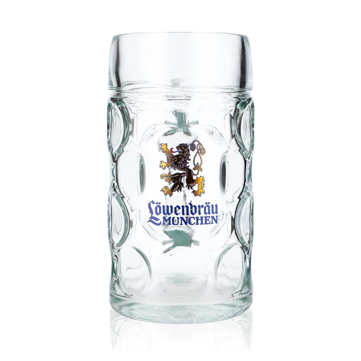 6x Löwenbräu Bierglas 1l Biergläser Maßkrug Bierseidel Krug goldener Löwe – Ansicht 2