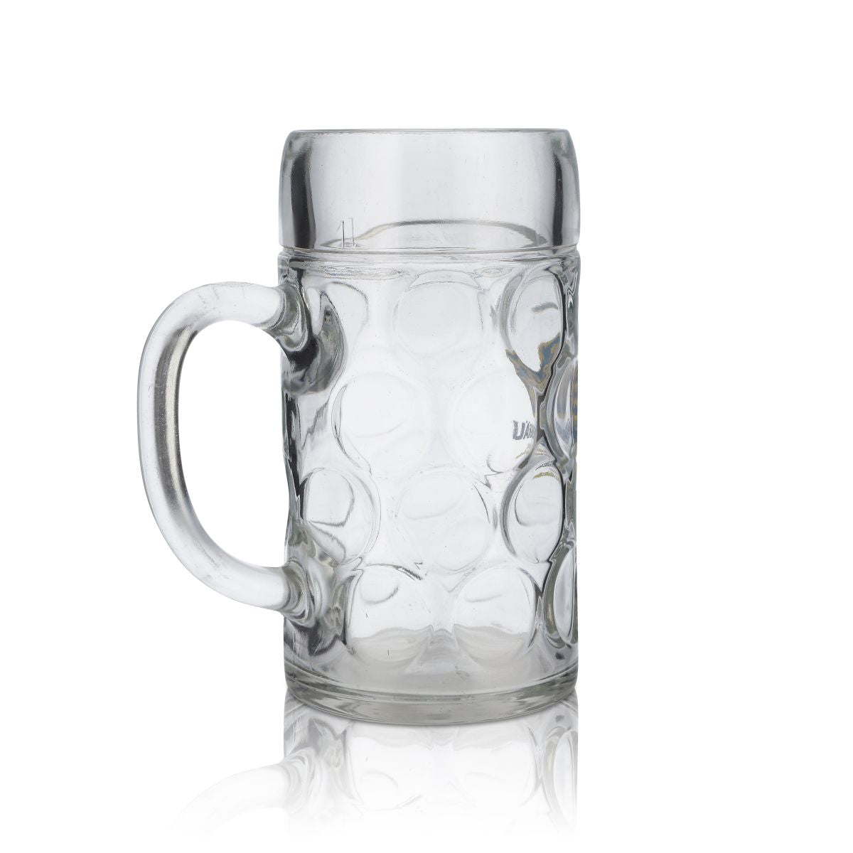 Löwenbräu Maßkrug Glas 1l Humpen Seidel Kontur Gläser Brauerei Bayern Volksfest – Ansicht 3