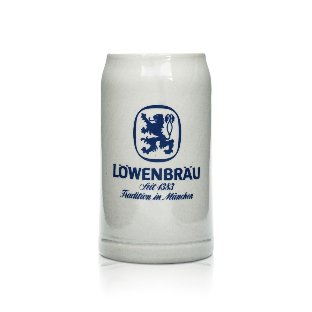 Löwenbräu Maßkrug Glas 1l Ton Krug Seidel Humpen Gläser Brauerei Bayern