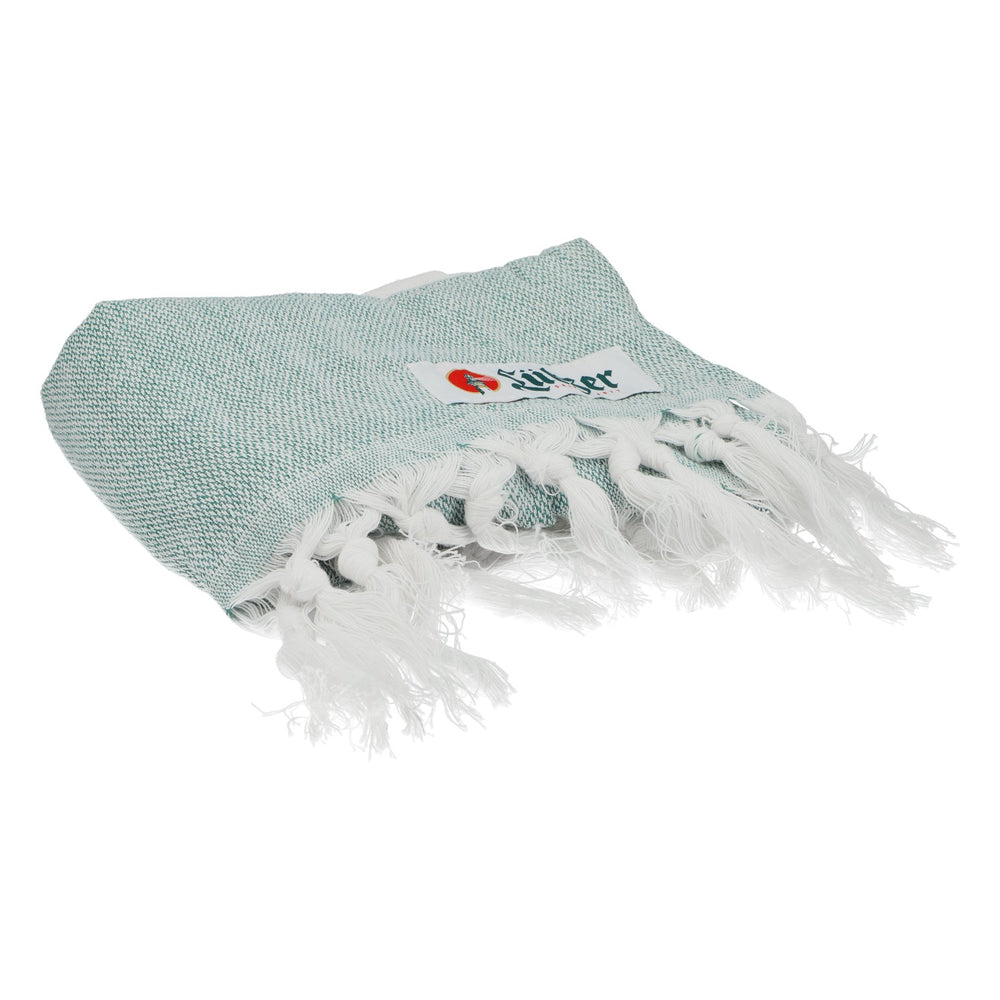 Lübzer Hamamtuch Barhandtuch Tischdecke grün/weiß Baumwolle