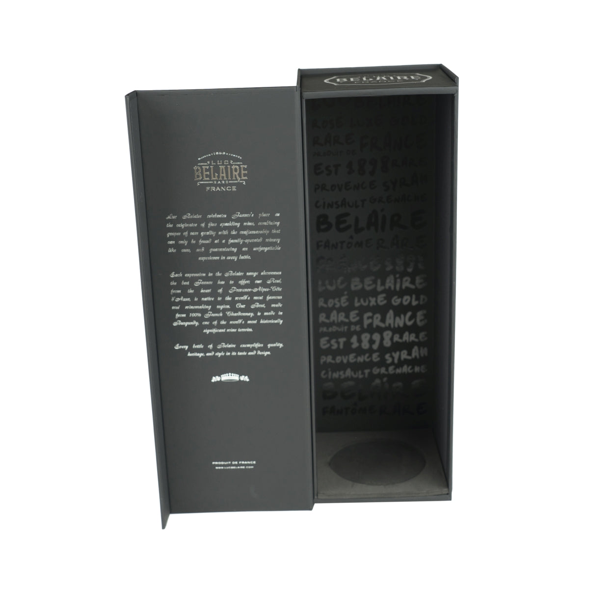 Luc Belaire Schaumwein Geschenkbox "Single" für 1 Flasche 0,75l Schwarz Deko – Ansicht 4