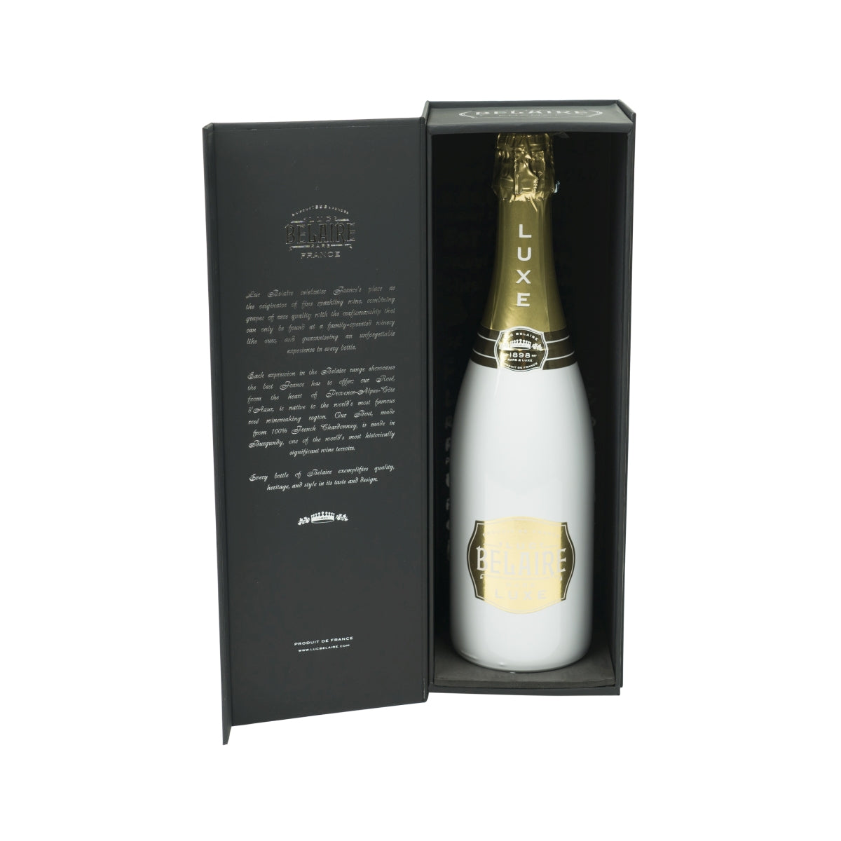Luc Belaire Schaumwein Geschenkbox "Single" für 1 Flasche 0,75l Schwarz Deko – Ansicht 5