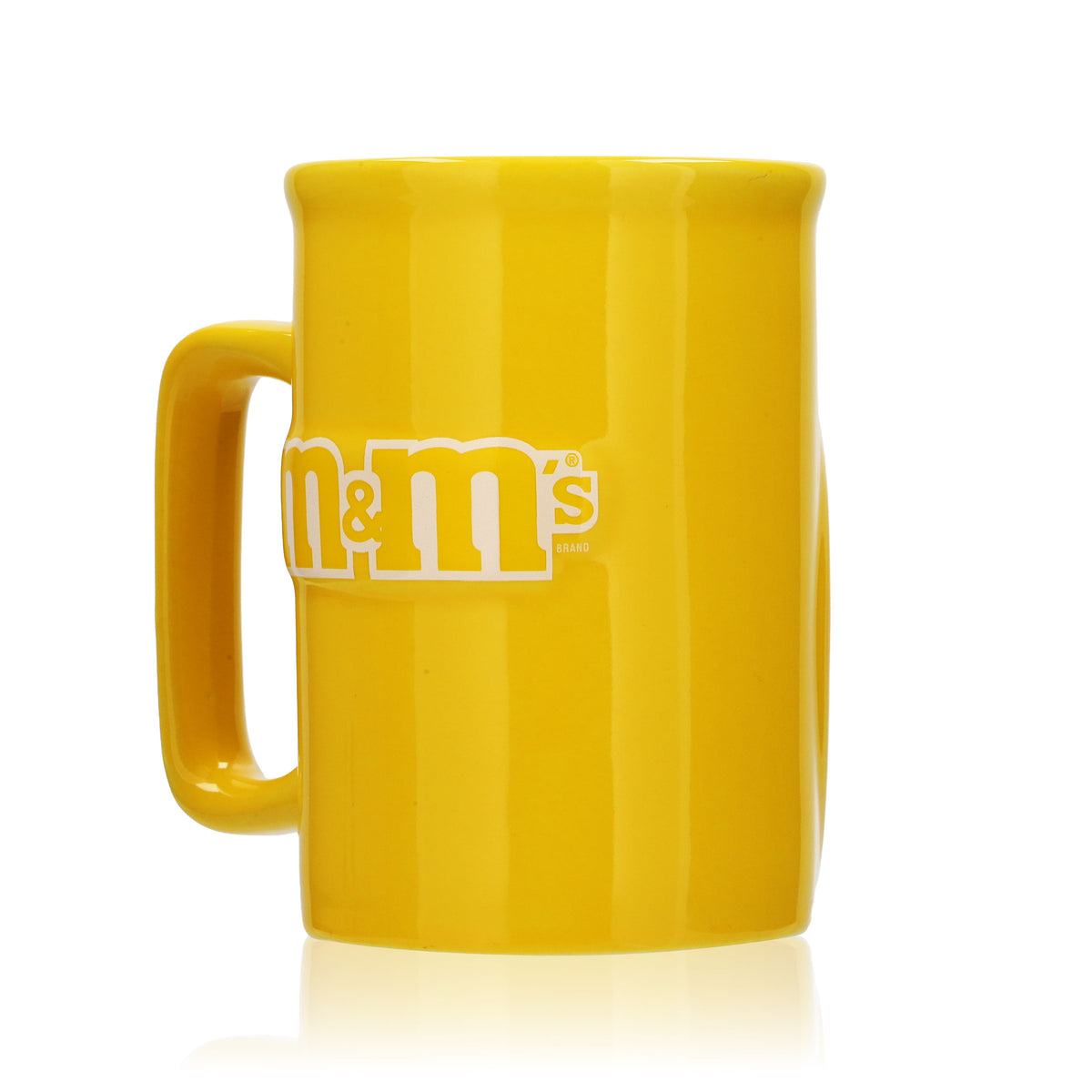 M&M Süßigkeiten Milchbecher Reliefbecher Glas Kinder 0,3l Tasse Gelb – Ansicht 4
