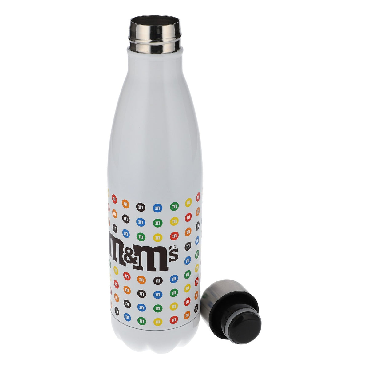 M&M Trinkflasche Isolierflasche Thermoflasche Weiß Edelstahl – Ansicht 4