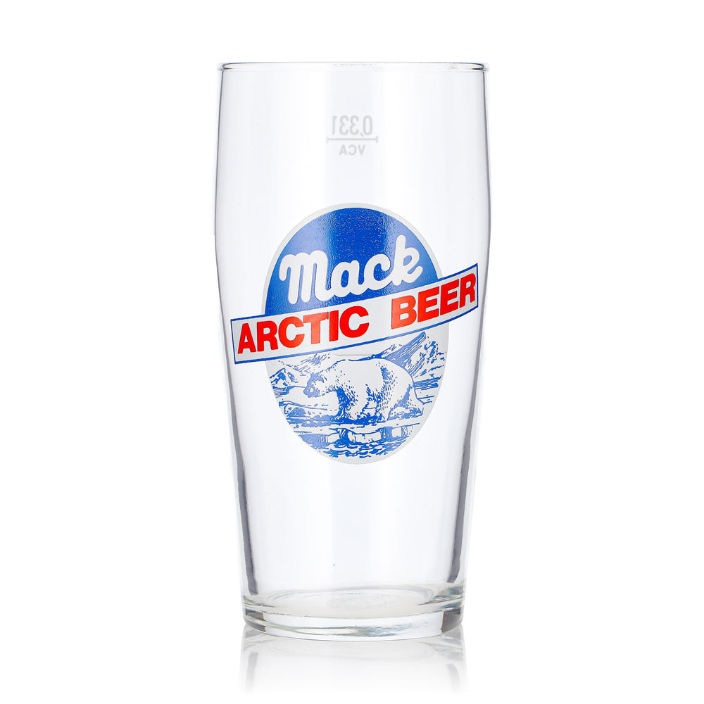 Mack Bier Glas 0,33l Willi Becher rotes Logo Arctic Beer VSA Bierglas Bierkrug