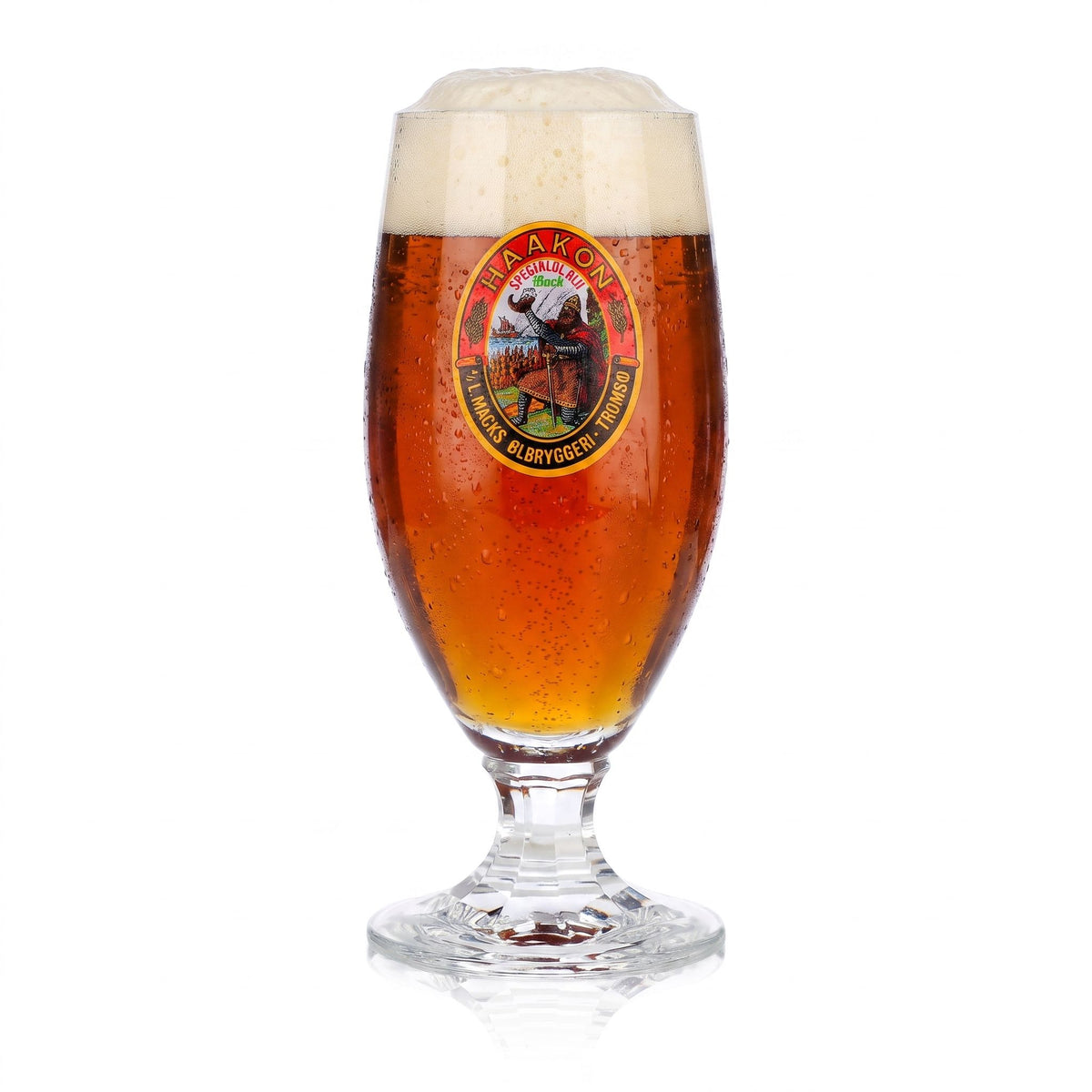 Macks Olbyggeri Bier Glas 0,33l Pokal Haakon