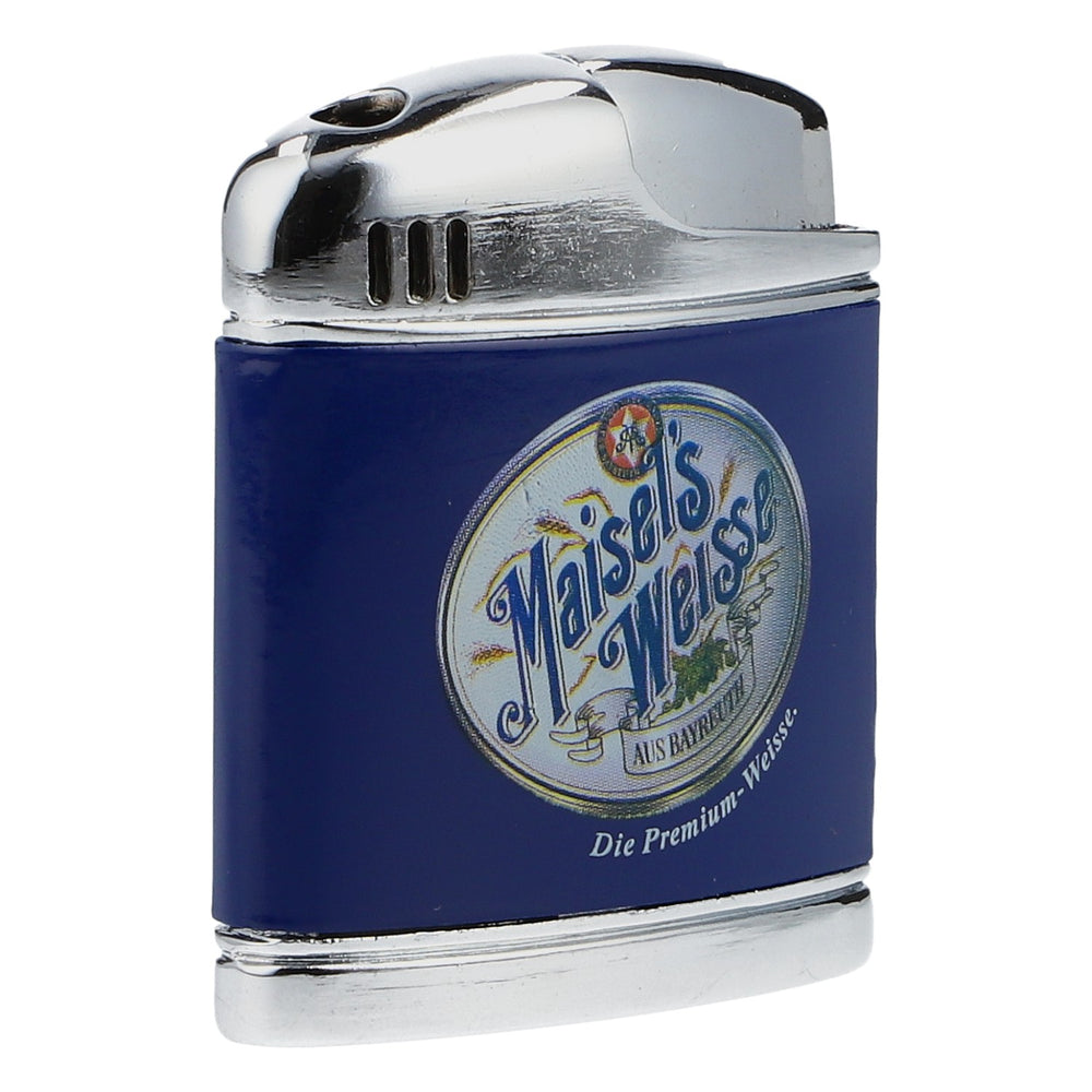 Maisels Weisse Bier Feuerzeug blau Metall Sammlerstück Geschenk Retro
