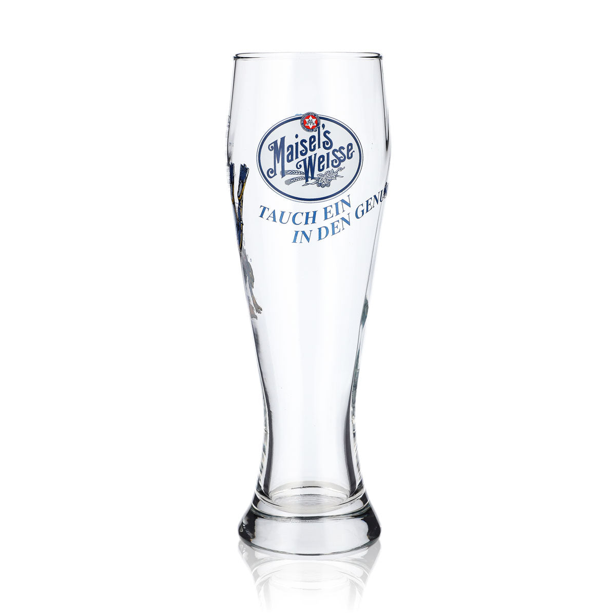 Maisels Weisse Bier Glas 0,5l Weizenglas "Tauch ein in den Genuss" Sahm