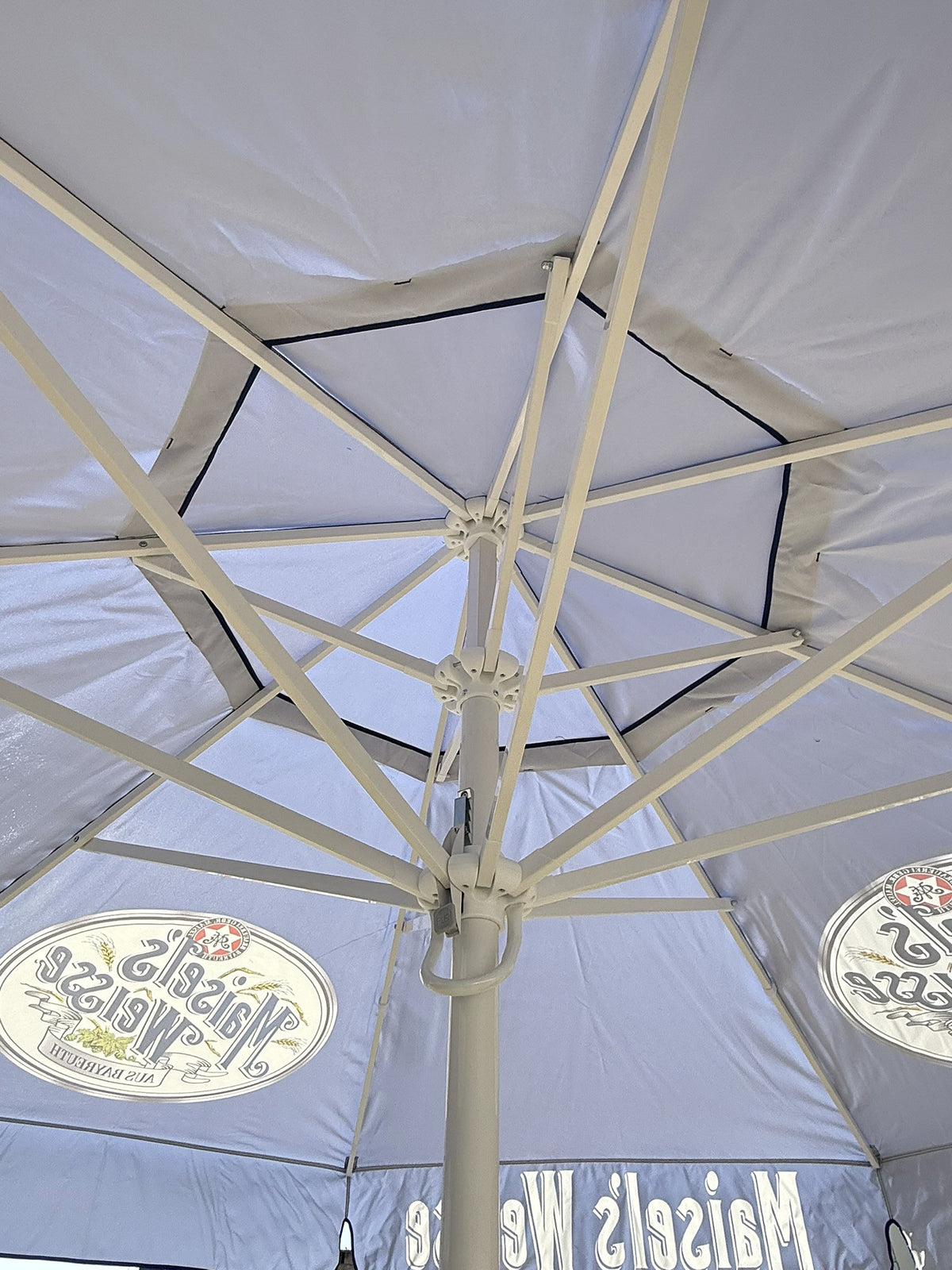 Maisels Weisse Bier Sonnenschirm 4m ⌀ Brauerei Gastro Biergarten Schirm – Ansicht 2
