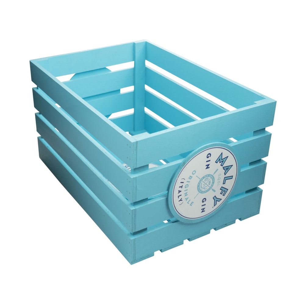 Malfy Gin Holzkiste 45x31x26cm Deko Aufsteller Träger Tablett Beisteller Gastro