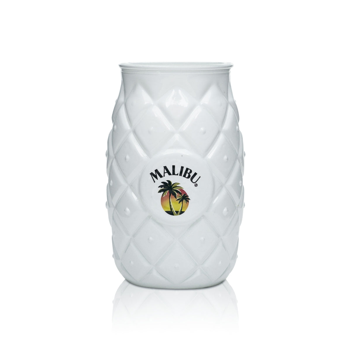 6x Malibu Glas 0,4l Ananas Cocktail Gläser Weiß Becher Cup Longdrink Kokos Likör – Ansicht 2
