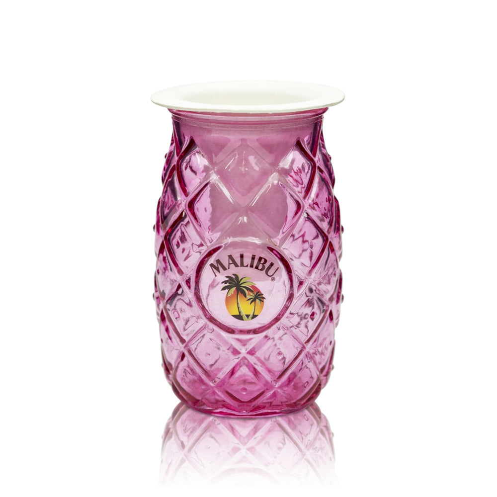 Malibu Likör Glas 0,4l Becher Longdrink Ananas Cocktail Gläser Pineapple Pink