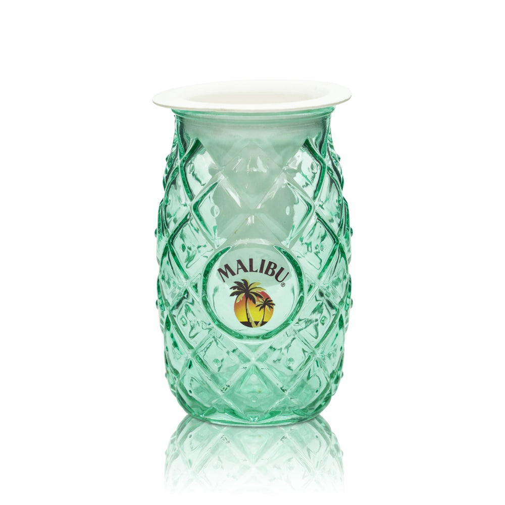Malibu Likör Glas 0,4l Becher Longdrink Ananas Cocktail Gläser Pineapple Grün