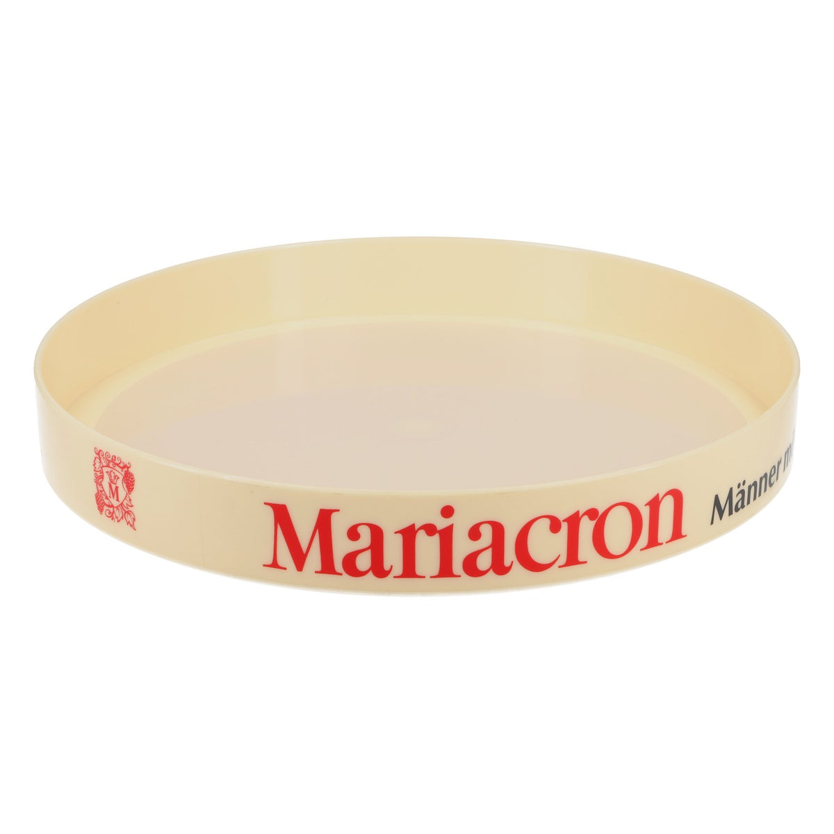 Mariacron Weinbrand Rundtablett Serviertablett Kellnertablett beige