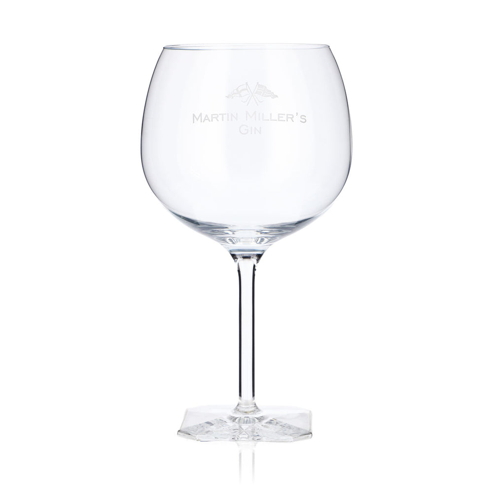 Martin Miller´s Gin Glas 0,65l Ballonglas Gingläser eckiger Fuß Weißes Logo