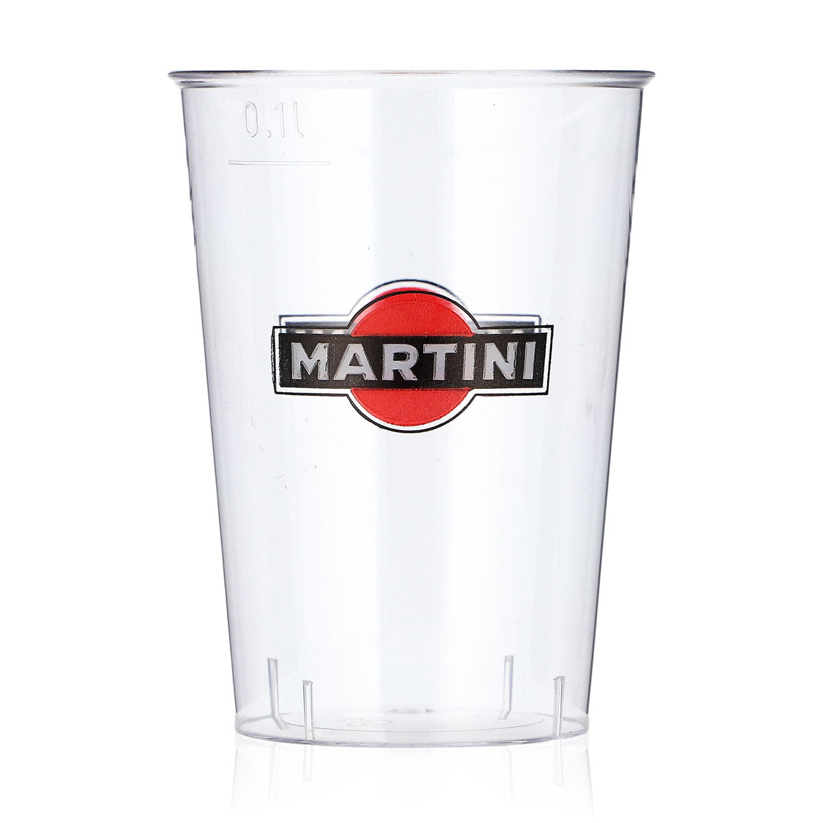 Martini Likör Glas 40er Stange 0,1l rotes Logo Kunststoff Einwegbecher Kölsch – Ansicht 2