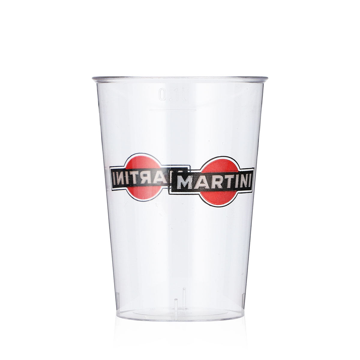 Martini Likör Glas 40er Stange 0,1l rotes Logo Kunststoff Einwegbecher Kölsch – Ansicht 3