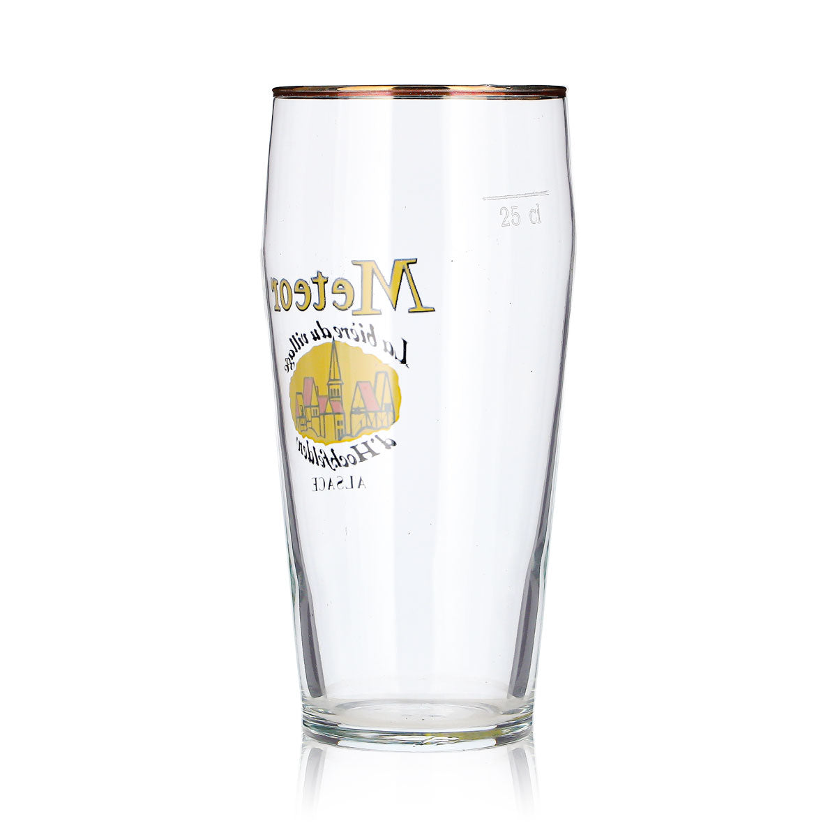 Meteor Bier Glas 0,25l Becher Alsace Goldrand – Ansicht 4