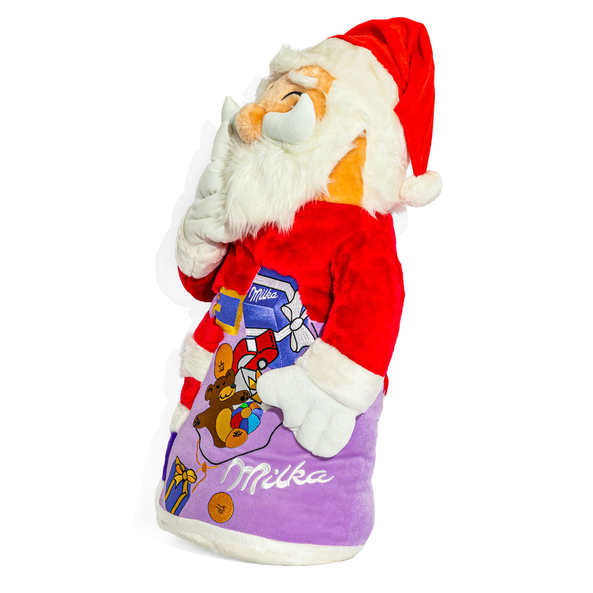 Milka Lebensmittel Plüsch 80cm Weihnachtsmann Rot zum Aufstellen bunt – Ansicht 4