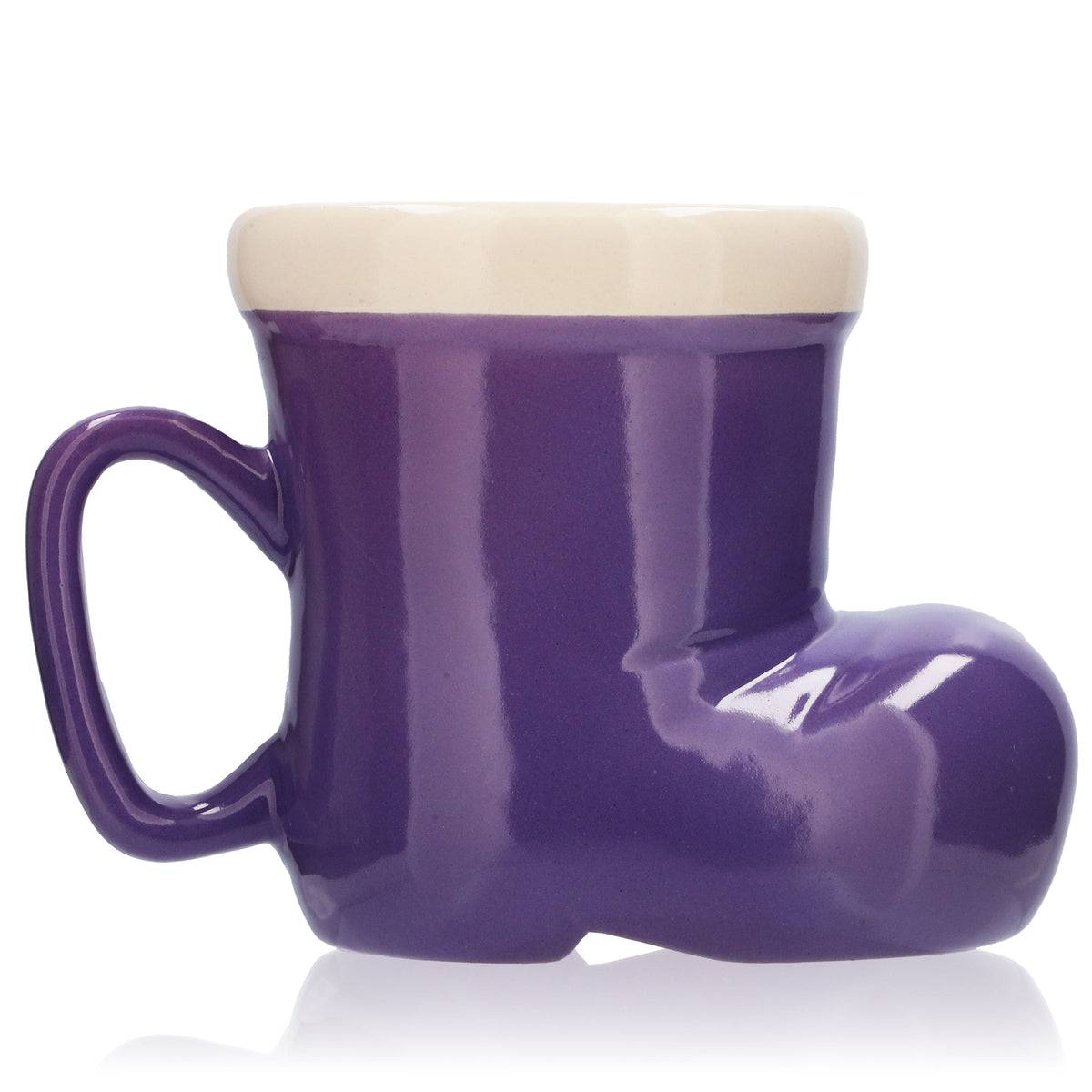 Milka Süßigkeiten Milchbecher Kakao Glas 0,4l Kinder Tasse Stiefel Lila – Ansicht 3