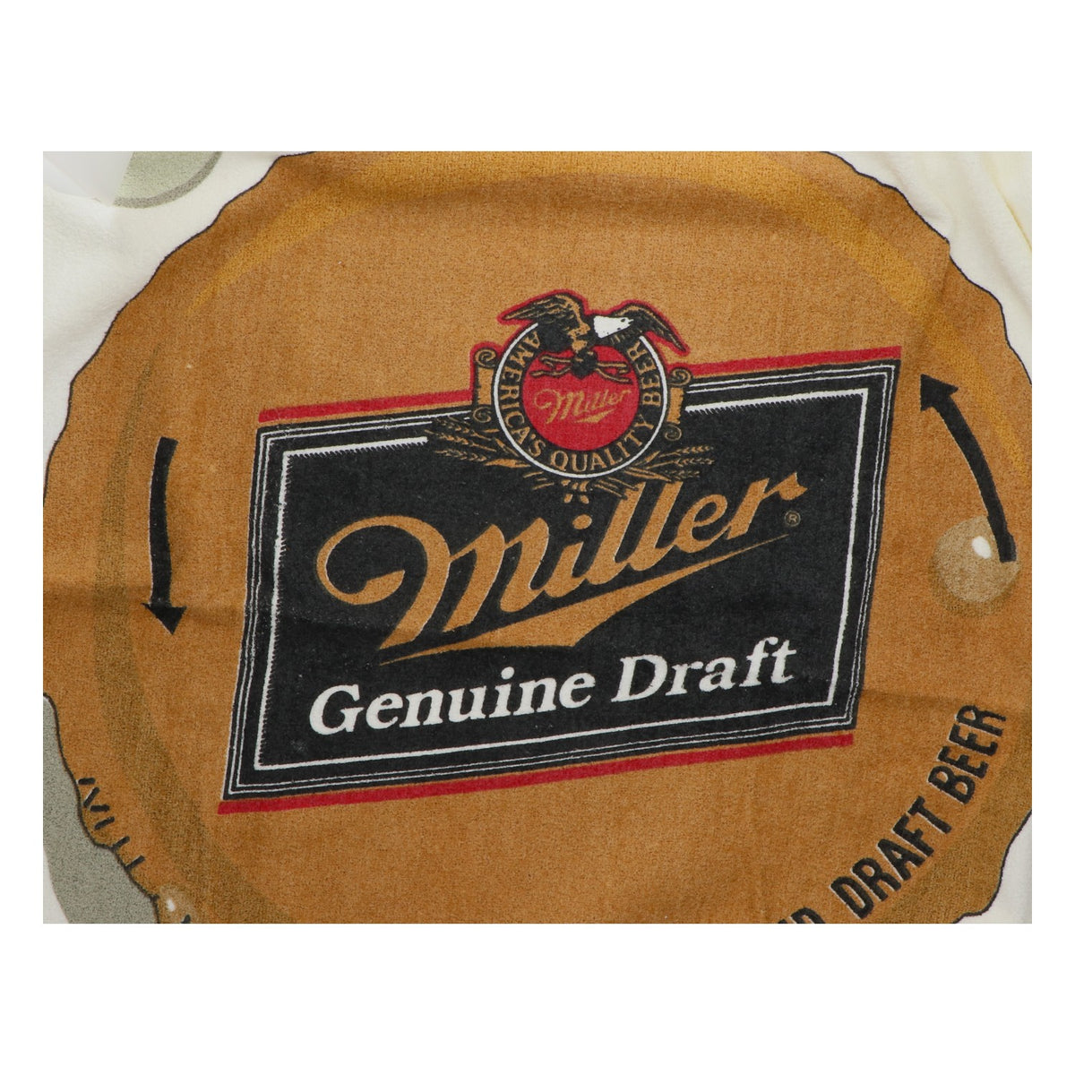 Miller Bier Strandtuch Badetuch 145x87 weiß braunes Saunatuch Logo Baumwolle – Ansicht 2