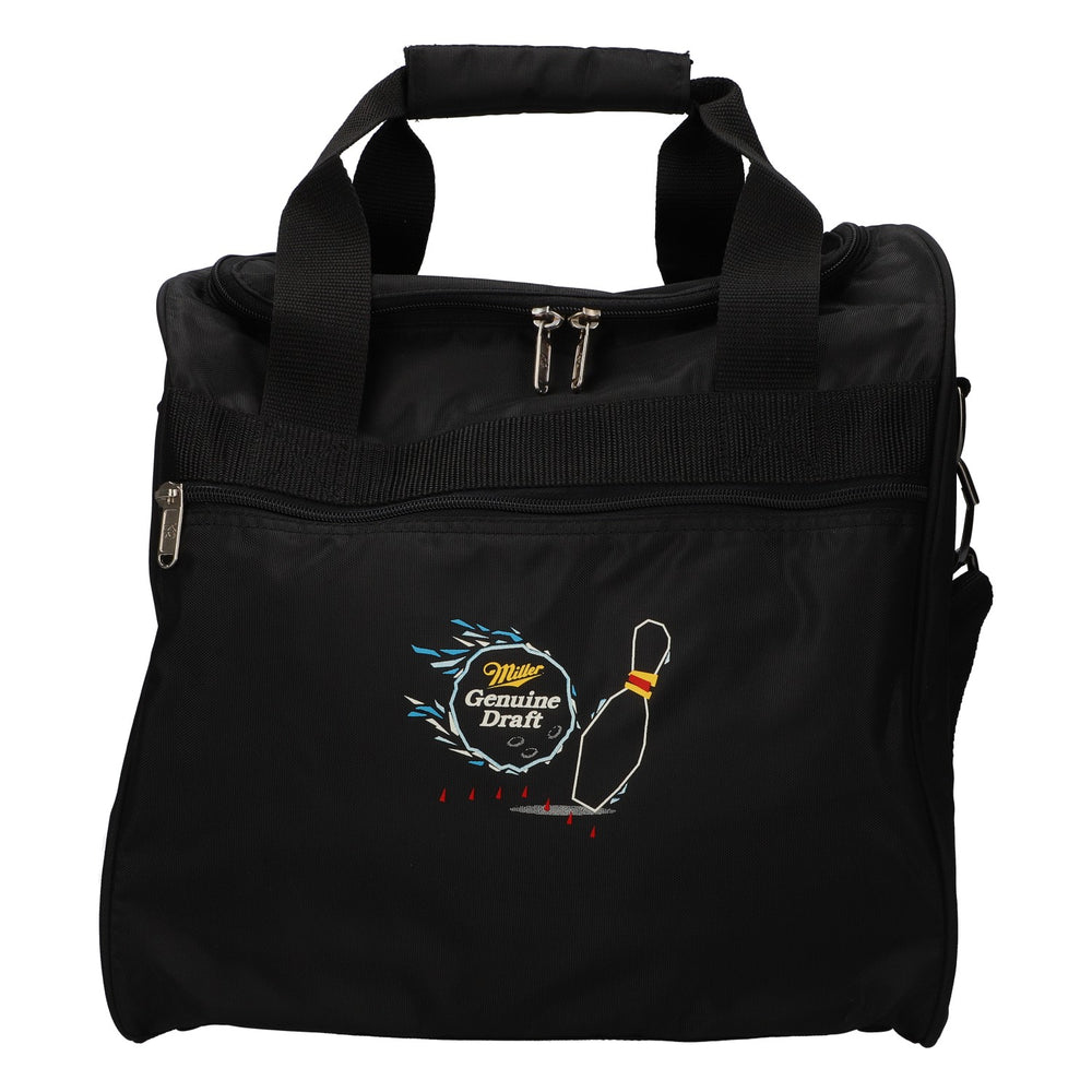 Miller Bier Tasche Bowling Bag für 1 Kugel mit Ball Einsatz Umhängegurt schwarz