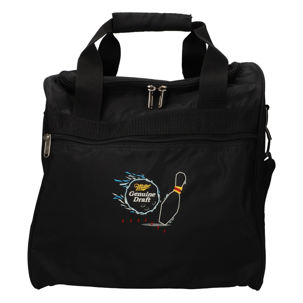 Miller Bier Tasche Bowling Bag für 1 Kugel mit Ball Einsatz Umhängegurt schwarz