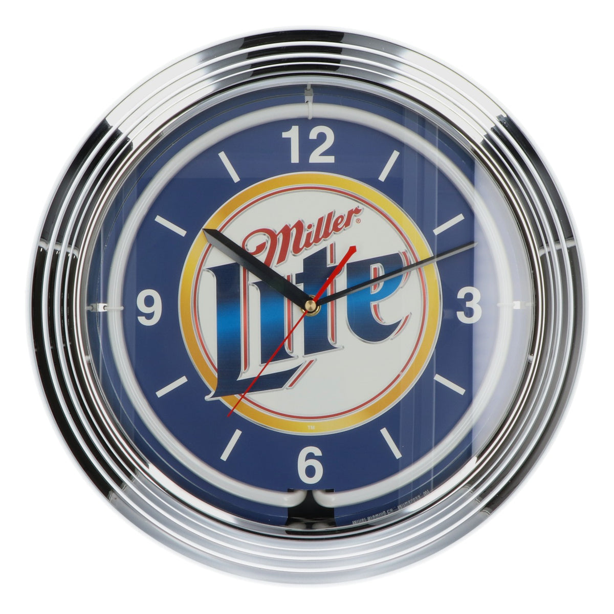 Miller Bier Wanduhr beleuchtet Neon Licht blau 37,5cm Home Bar Retro