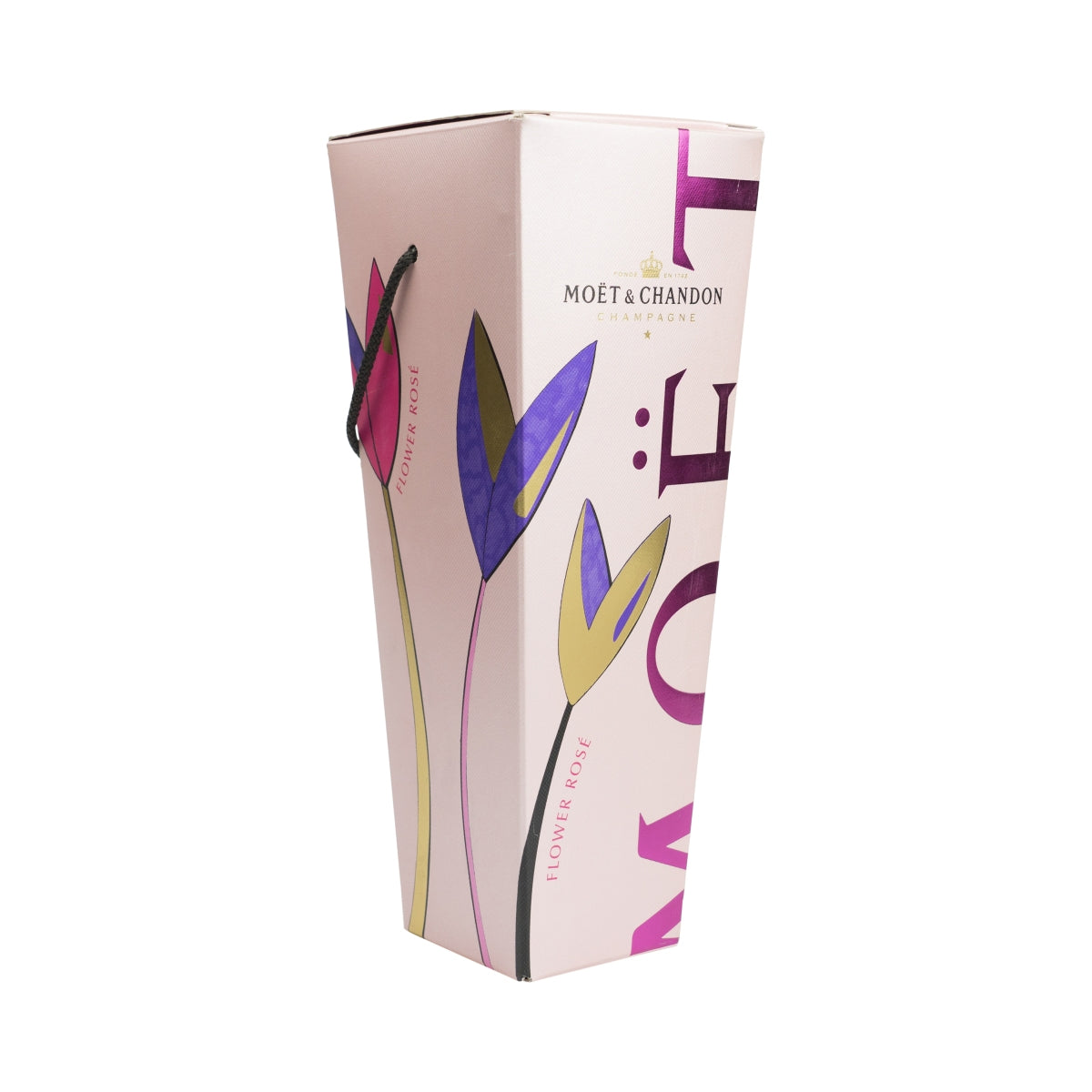 Moet Chandon Champagner 4x Glas + Halter in Tulpen Form rot Gläser Selten Rar – Ansicht 3