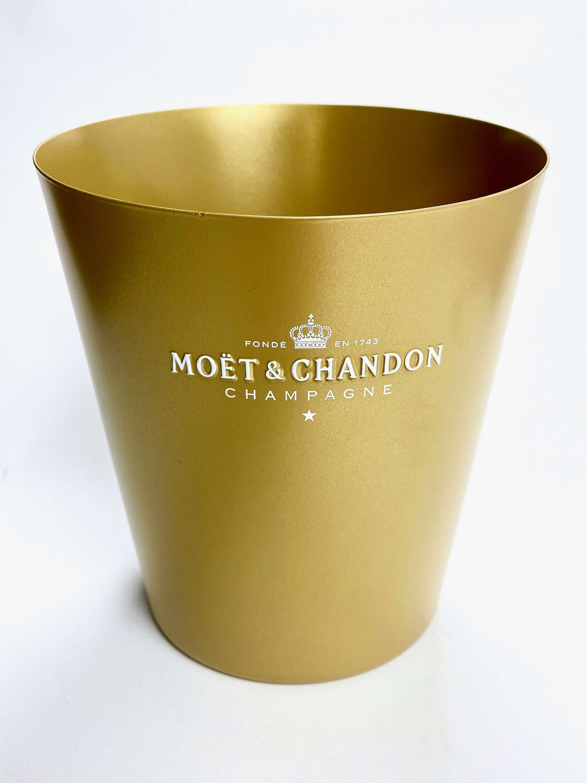 Moet Chandon Champagner Flaschenkühler Eiswürfelbehälter Metall Gold Single