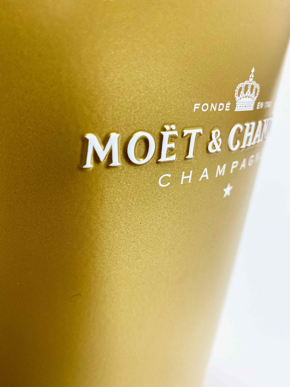 Moet Chandon Champagner Flaschenkühler Eiswürfelbehälter Metall Gold Single – Ansicht 4