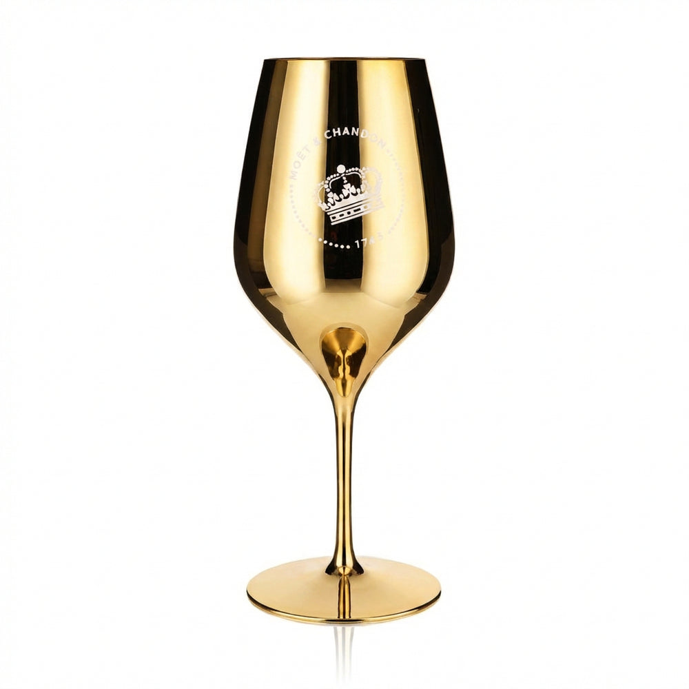 Moet Chandon Champagner Glas 0,6l Weinglas Echtglas Gold neues Logo