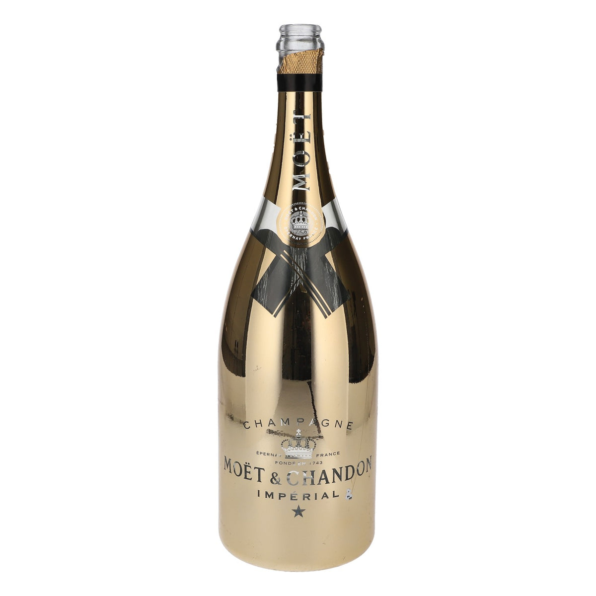 Moet Chandon Champagner leere Flasche Echtglas Dekoflasche Dummy 1,5l Brut Gold