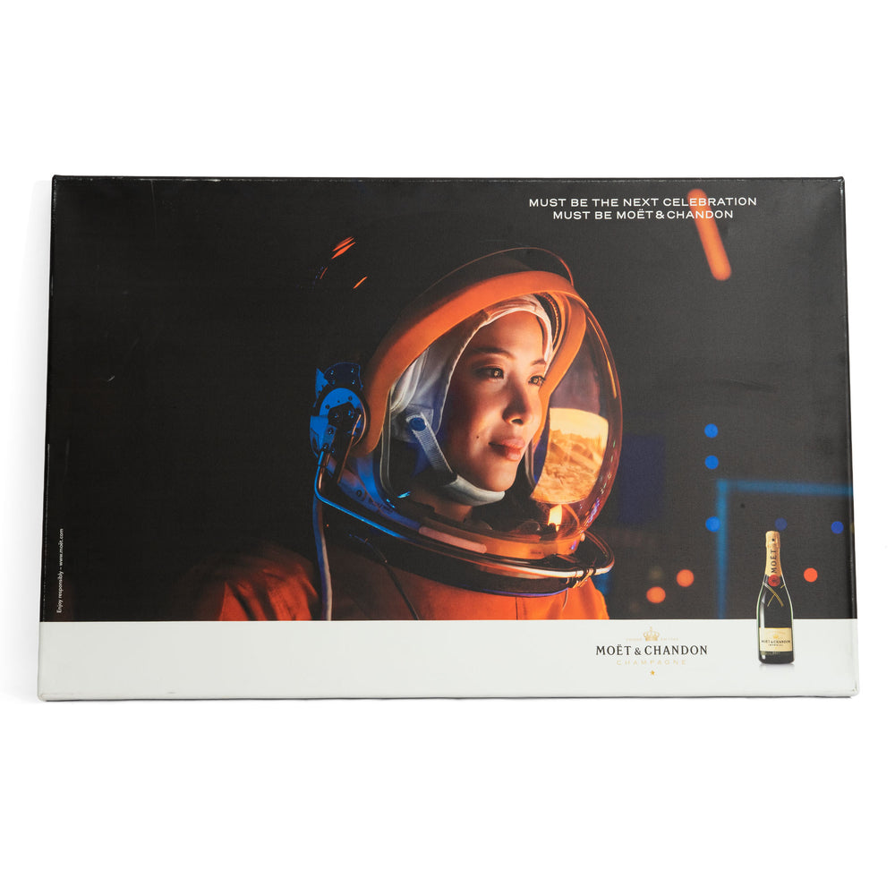 Moet Chandon Champagner Leinwand Wandbild Wandschmuck 100x65 cm Astronaut