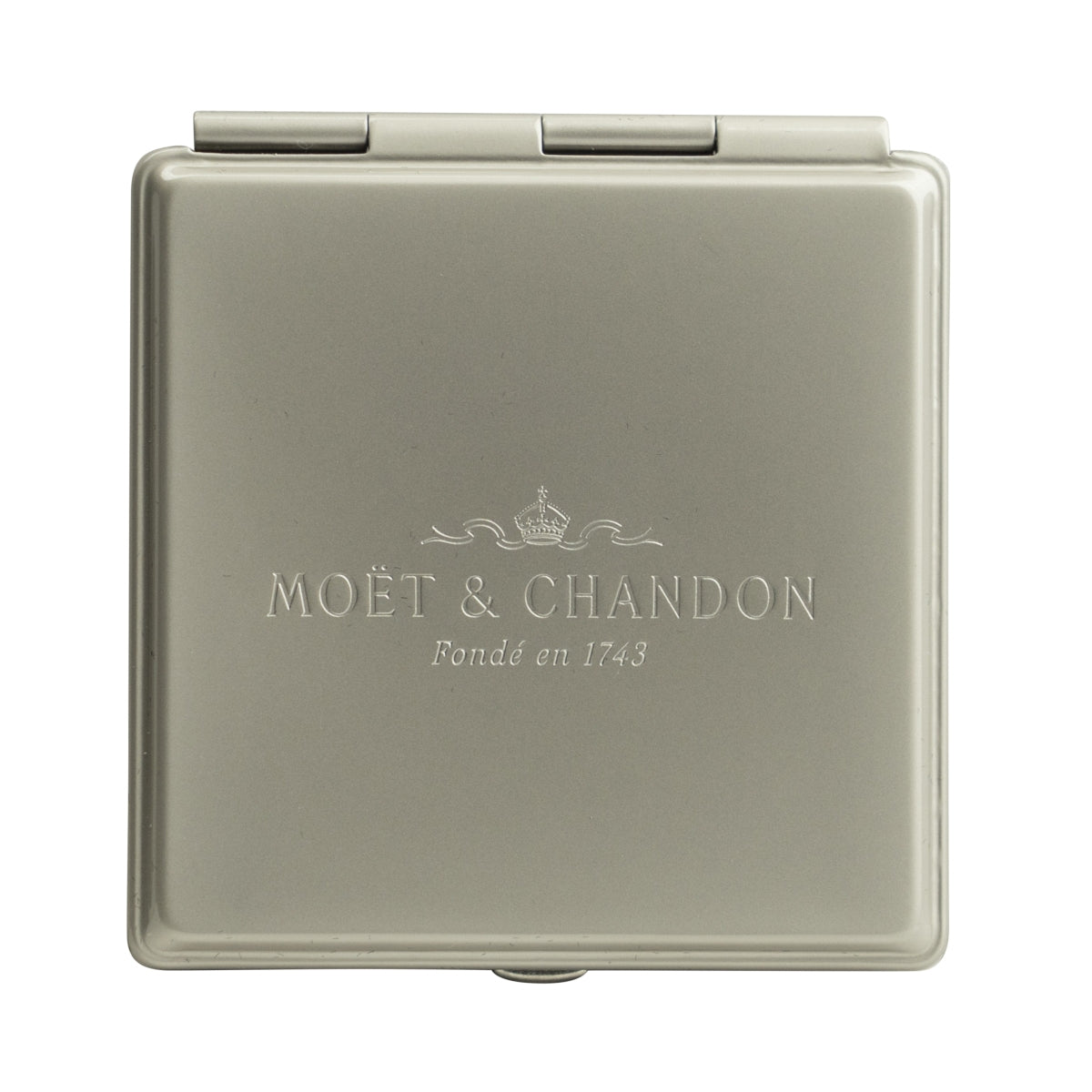 Moet Chandon Champagner Taschenspiegel Klappbar Silber Schatulle Spiegel Selten